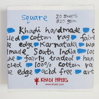 Handmade 100% cotton paper 320 g - Khadi Papers - White 30 x 30 cm 20 sheets