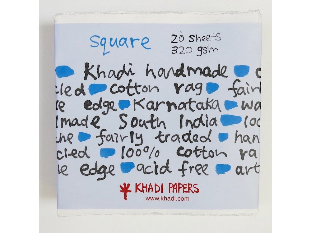 Handmade 100% cotton paper 320 g - Khadi Papers - White 30 x 30 cm 20 sheets