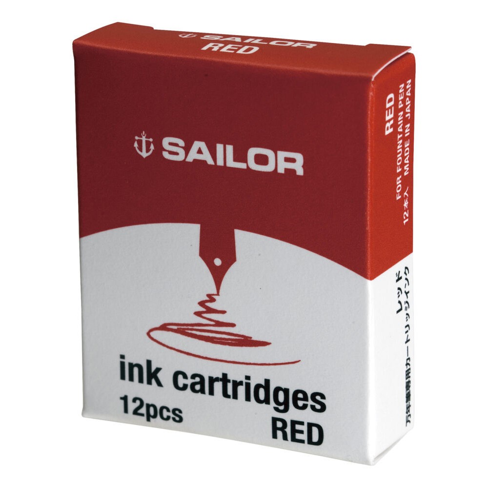Naboje atramentowe - Sailor - Red 12 szt.