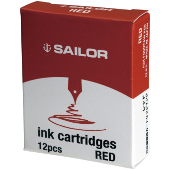 Naboje atramentowe - Sailor - Red 12 szt.