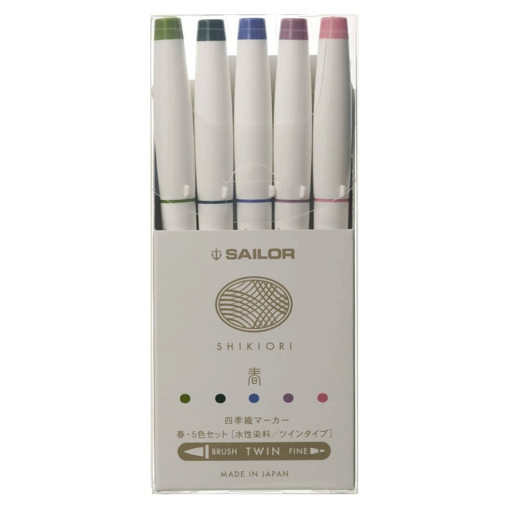 Set of Shikiori 4 Seasons brush pens - Sailor - Spring 5 pcs