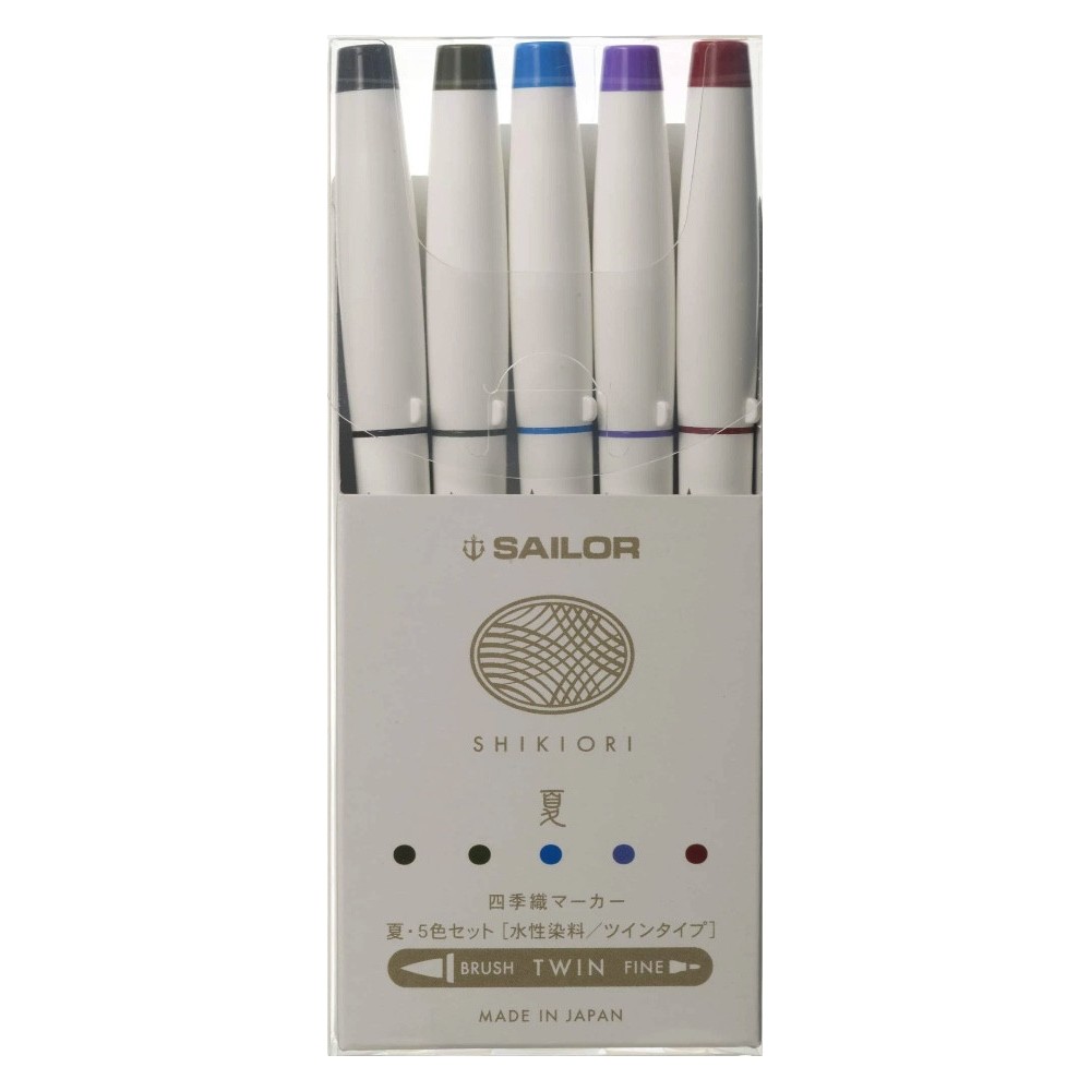 Set of Shikiori 4 Seasons brush pens - Sailor - Summer 5 pcs