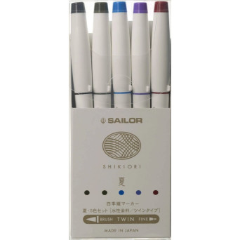 Set of Shikiori 4 Seasons brush pens - Sailor - Summer 5 pcs