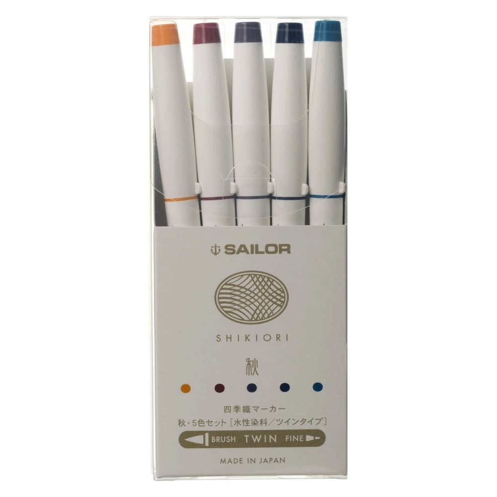 Set of Shikiori 4 Seasons brush pens - Sailor - Autumn 5 pcs
