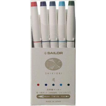 Set of Shikiori 4 Seasons brush pens - Sailor - Winter 5 pcs