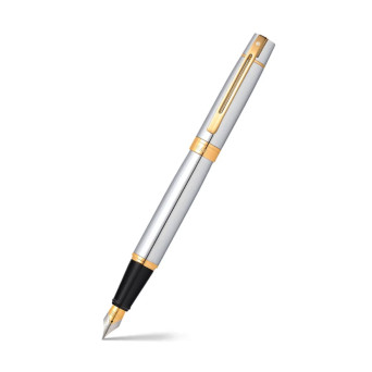 Pióro wieczne 300 - Sheaffer - Bright Chrome Gold Trim F