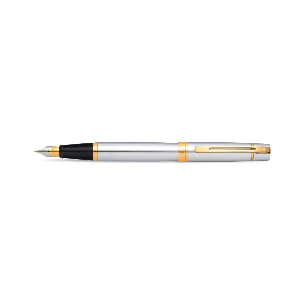 Fountain pen 300 - Sheaffer - Bright Chrome Gold Trims F