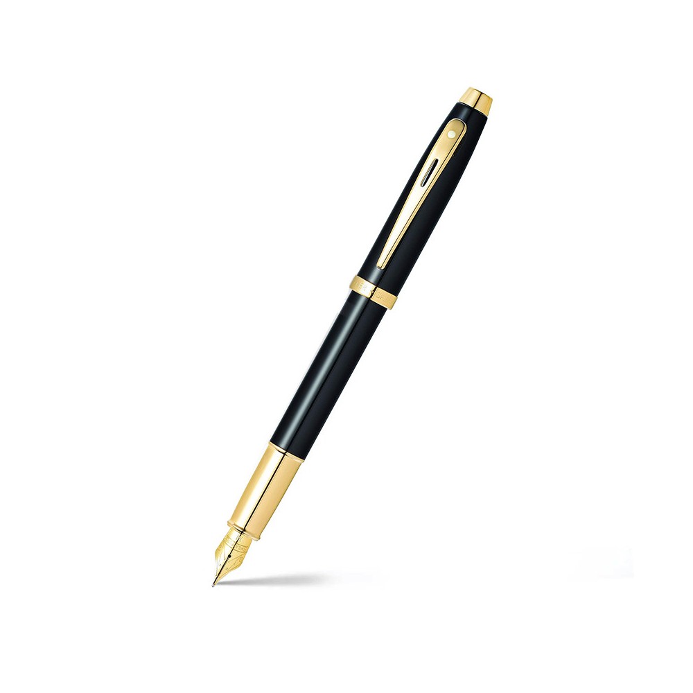 Pióro wieczne 100 - Sheaffer - Black Gold Trim F