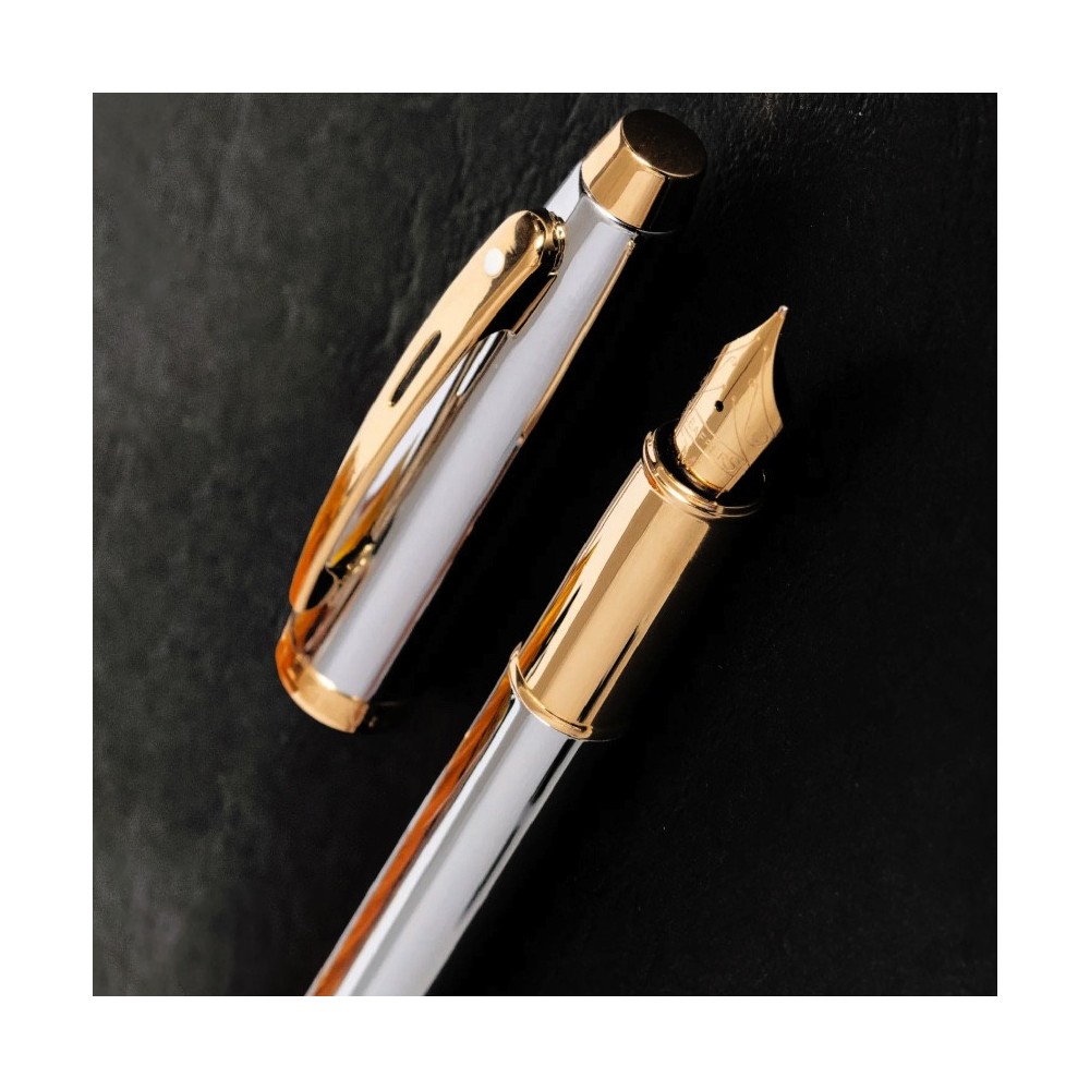 Fountain pen 100 - Sheaffer - Chrome Gold Trims F