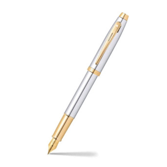Fountain pen 100 - Sheaffer - Chrome Gold Trims F