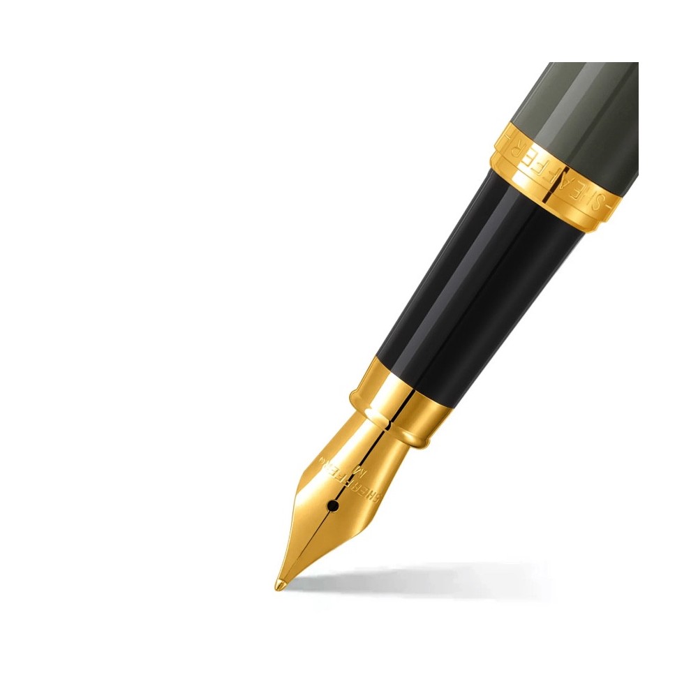Pióro wieczne VFM - Sheaffer - Glossy Light Gray Gold Trim M