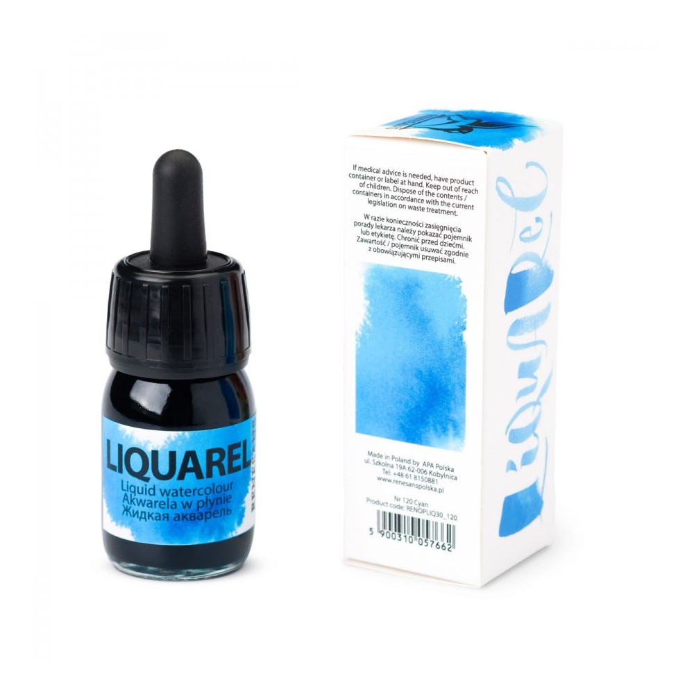 Liquarel liquid watercolour - Renesans - Cyan 30 ml