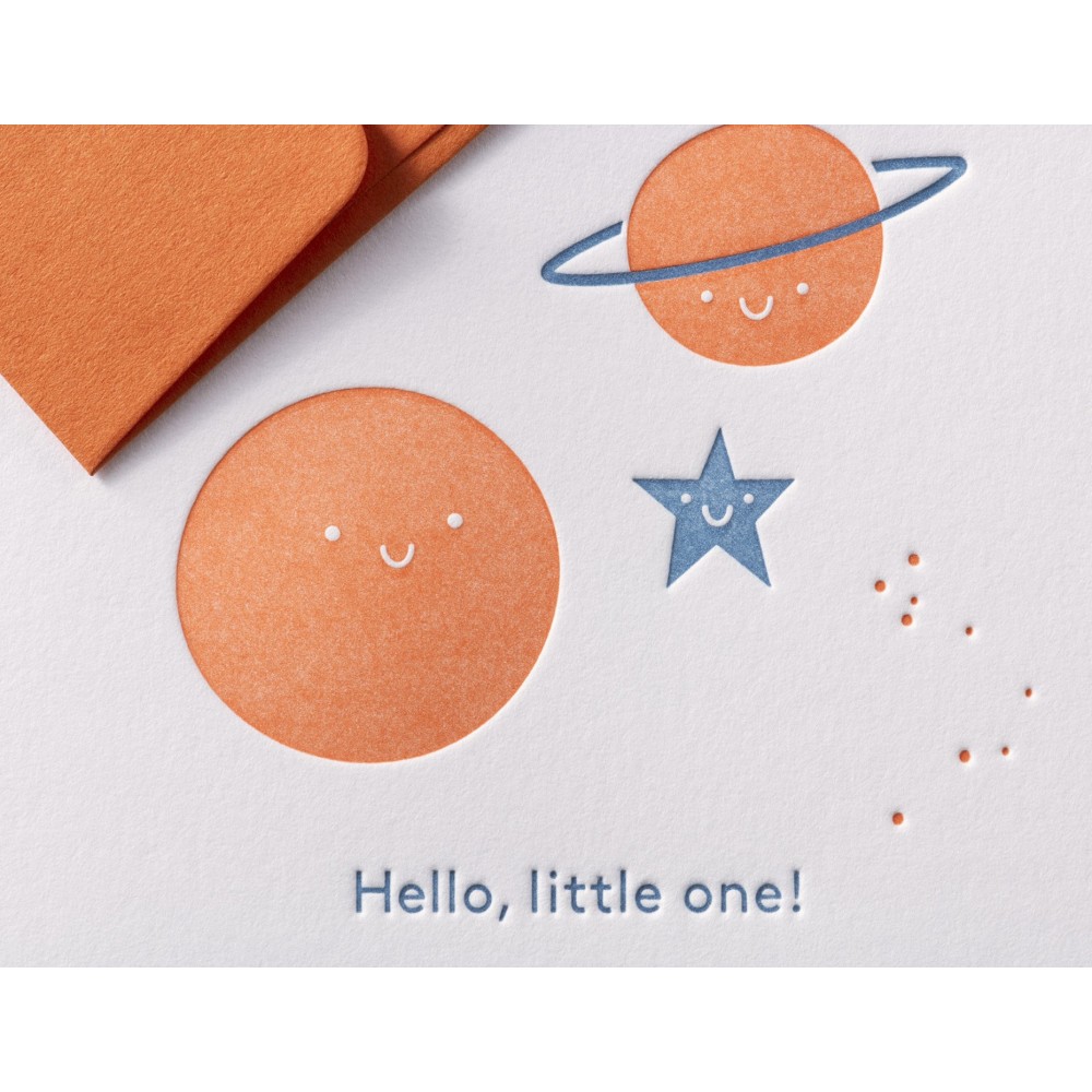 Greeting card A6 - Gmund - Little One Universe Orange