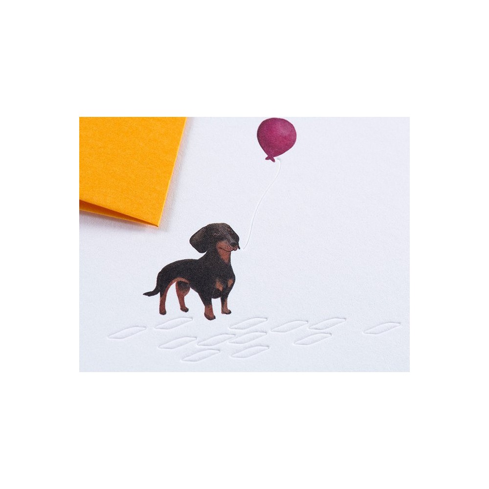Greeting card A6 - Gmund - Traces at Lake Sausage Dog