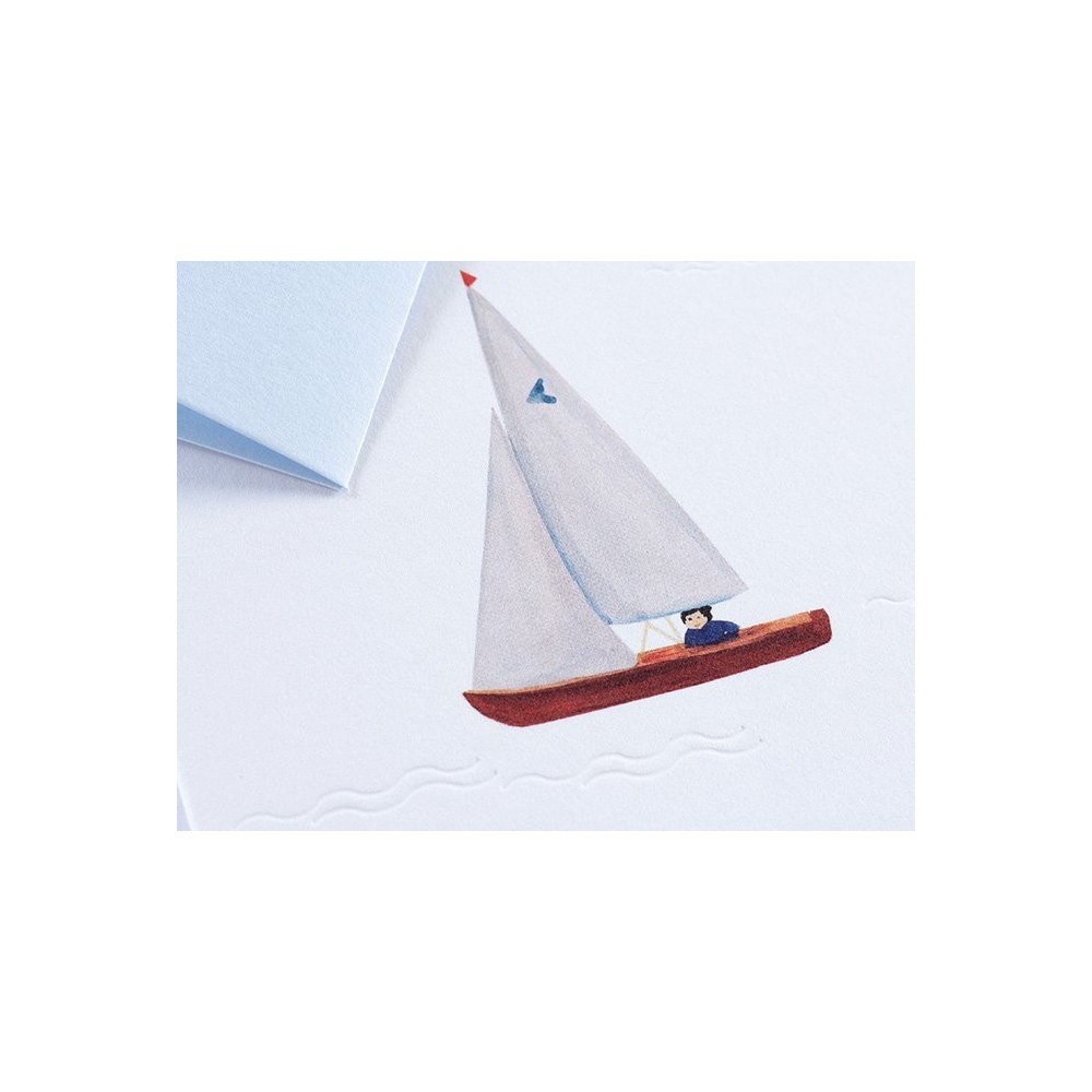 Greeting card A6 - Gmund - Traces at Lake Sailing Boat