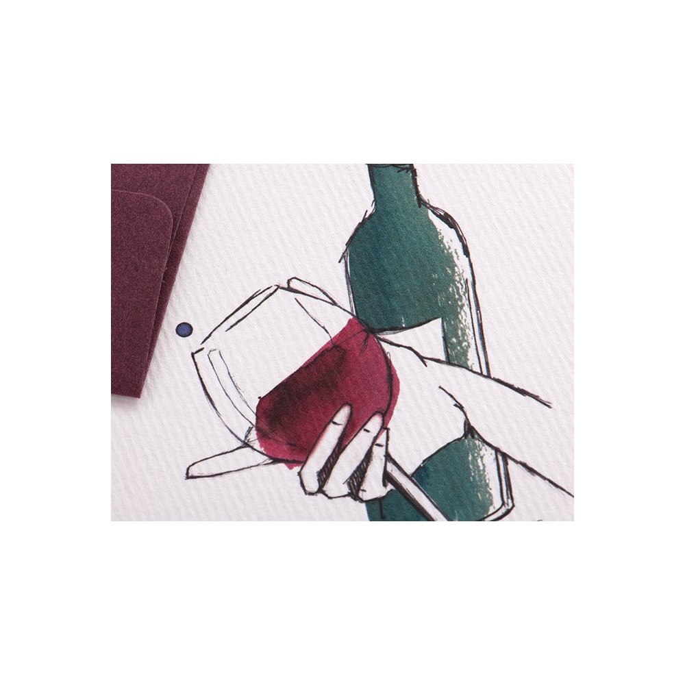 Kartka okolicznościowa A6 - Gmund - Illustration Bottle of Wine