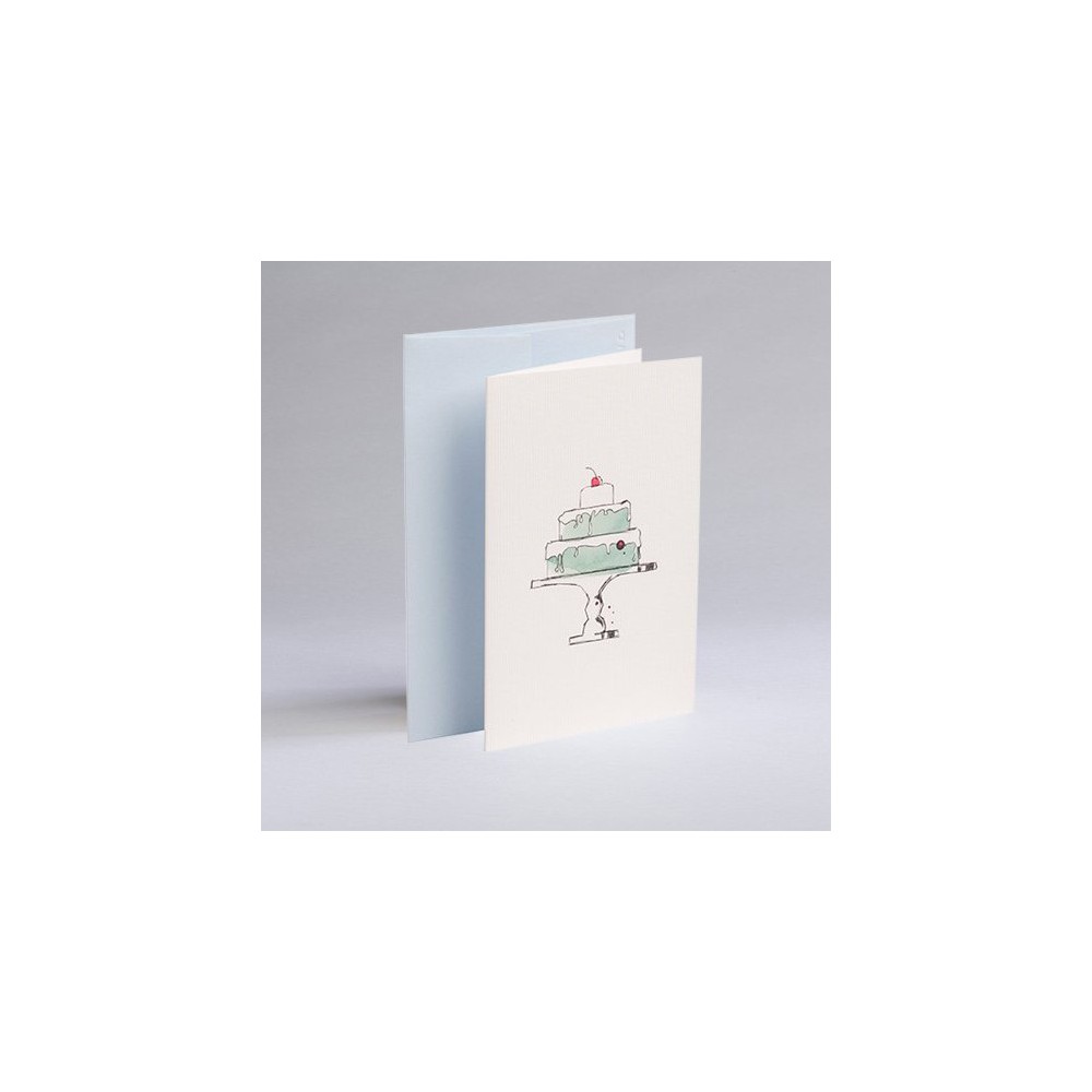 Greeting card A6 - Gmund - Illustration Birthday Cake