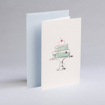Greeting card A6 - Gmund - Illustration Birthday Cake