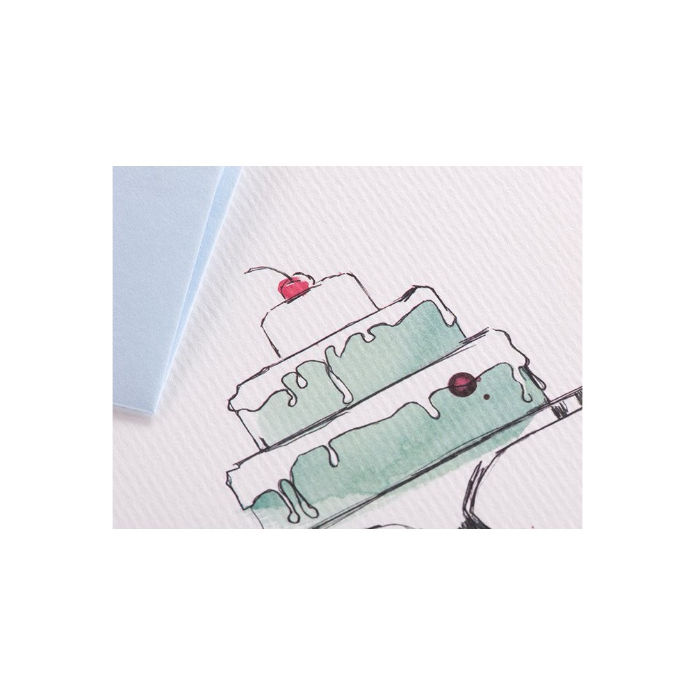 Greeting card A6 - Gmund - Illustration Birthday Cake