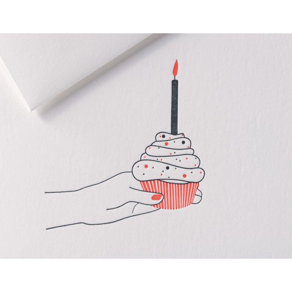 Greeting card A6 - Gmund - Letterpress² Happy Birthday