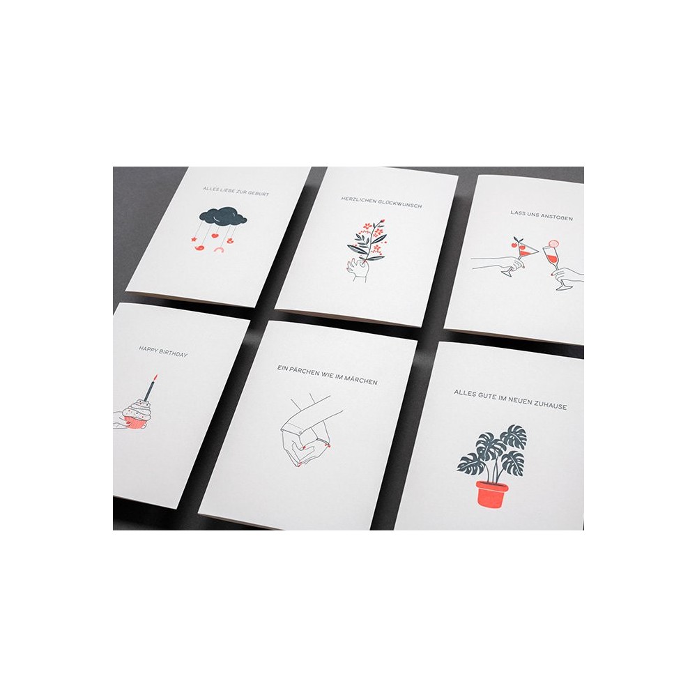 Greeting card A6 - Gmund - Letterpress² Happy Birthday