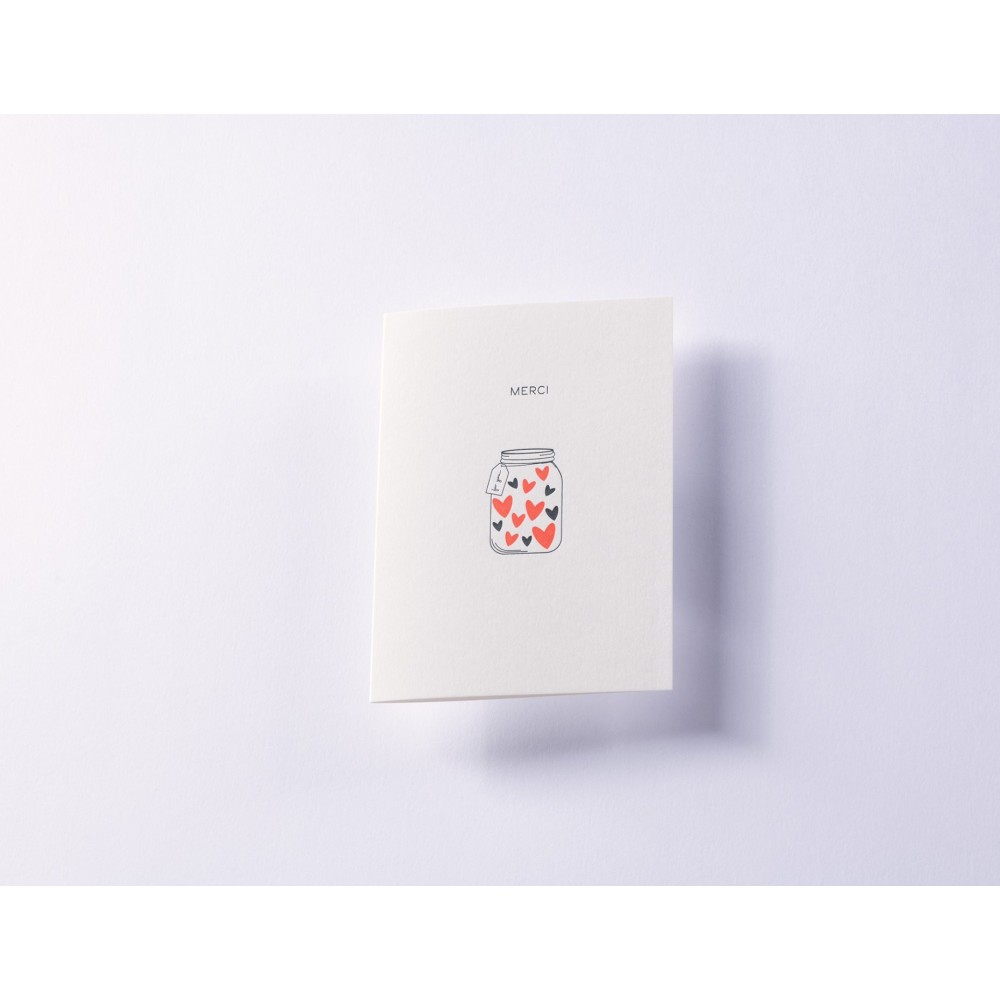 Greeting card A6 - Gmund - Letterpress² Merci