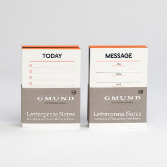 Zestaw notesów Letterpress - Gmund - Neon Orange 2 szt.
