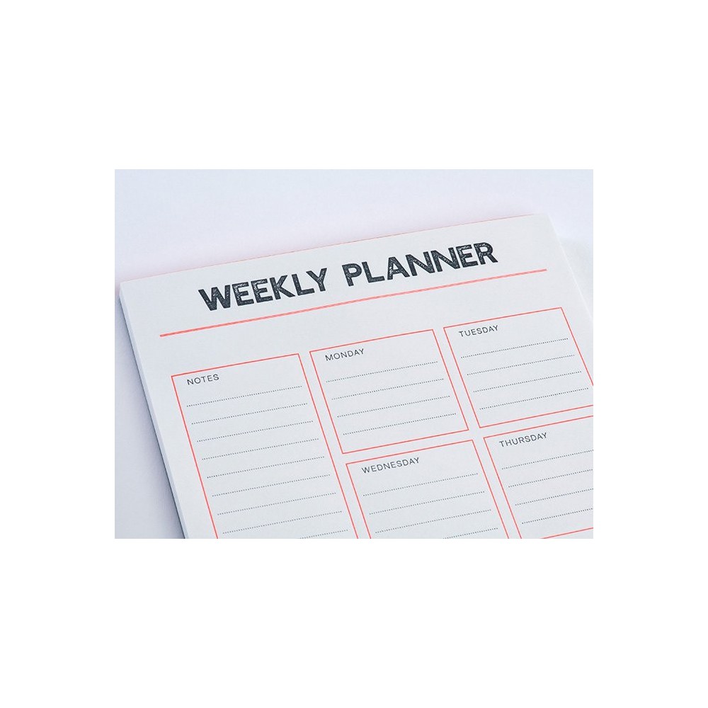 Letterpress Weekly Planner - Gmund - Neon Orange 50 sheets
