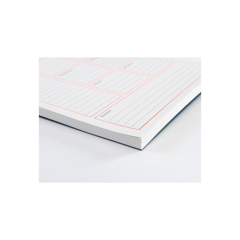 Letterpress Weekly Planner - Gmund - Neon Orange 50 sheets