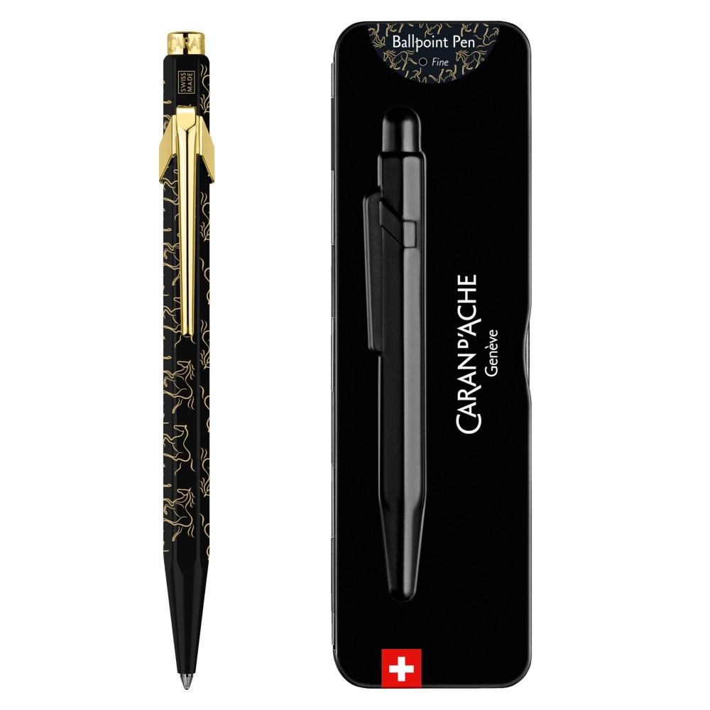 849 ballpoint pen Year of The Horse - Caran d'Ache - black and gold