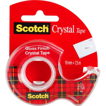 Crystal office tape with dispenser - Scotch - transparent 19 mm x 7,5 m