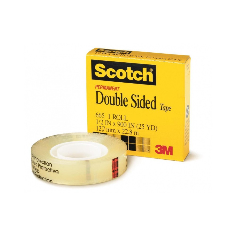 Double-sided office tape - Scotch - transparent 12 mm x 22,8 m
