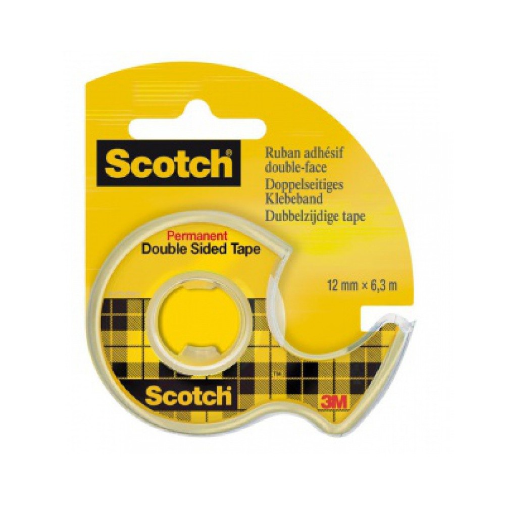 Double-sided office tape with dispenser - Scotch - transparent 12 mm x 6,3 m