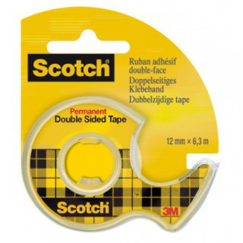 Double-sided office tape with dispenser - Scotch - transparent 12 mm x 6,3 m