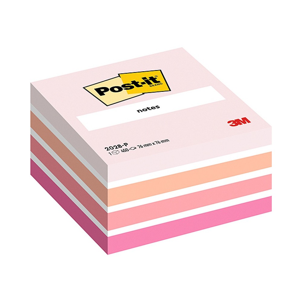 Karteczki samoprzylepne 76 x 76 mm - Post-it - różowe 450 szt.