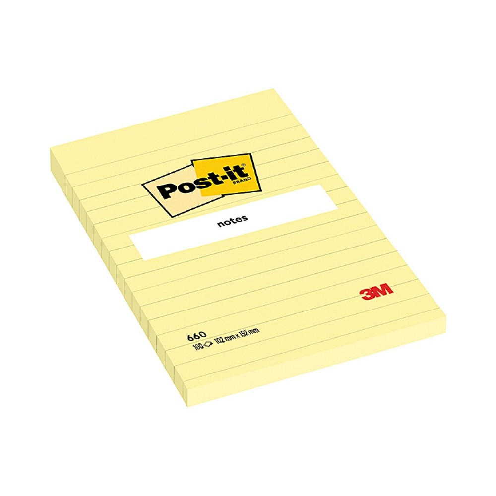 Ruled sticky notes 102 x 152 mm - Post-it - 100 pcs
