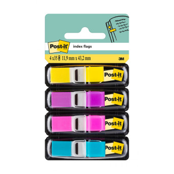 Zakładki indeksujące 11,9 x 43,2 mm - Post-it - neonowe 4 x 35 szt.