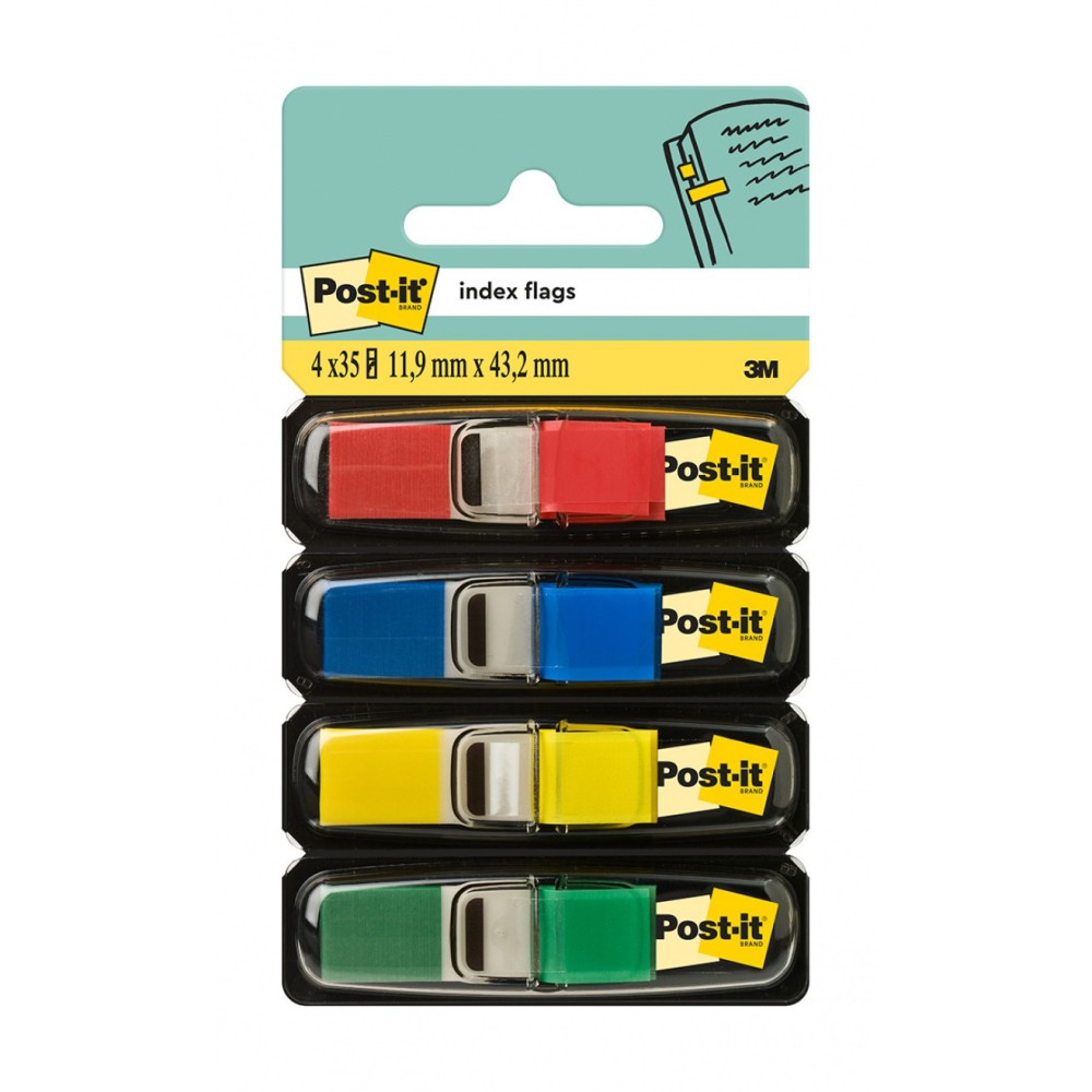 Index flags 11,9 x 43,2 mm - Post-it - 4 x 35 pcs