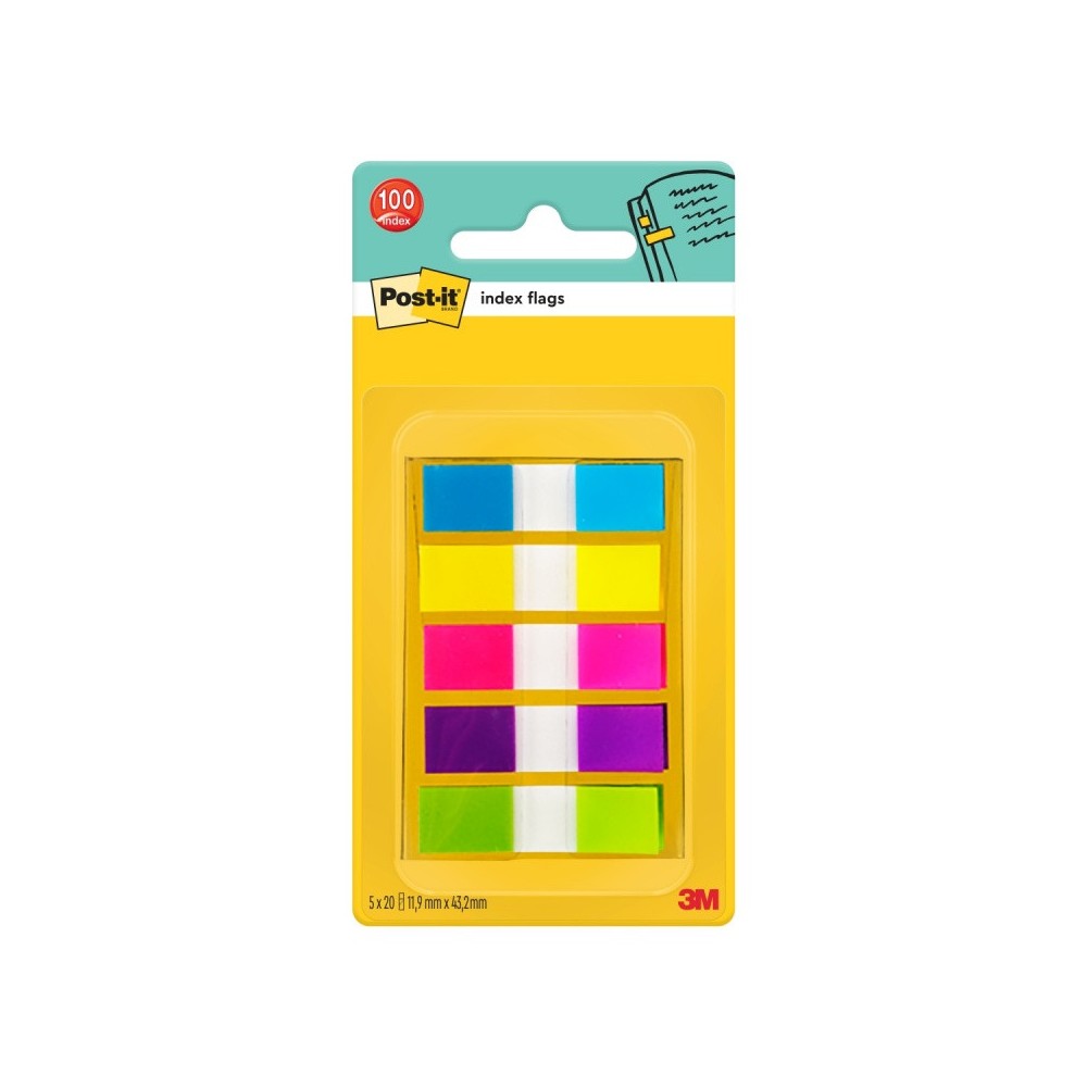 Index flags 11,9 x 43,2 mm - Post-it - 5 x 20 pcs
