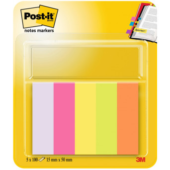 Zakładki indeksujące 15 x 50 mm - Post-it - 5 x 100 szt.
