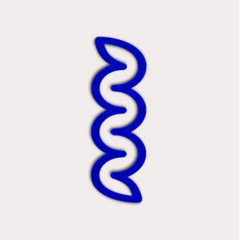 Helix 3D printed bookmark - The Completist. - Ultramarine