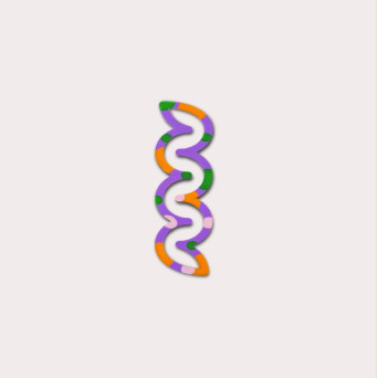 Mini Helix 3D printed bookmark - The Completist. - Multicolour