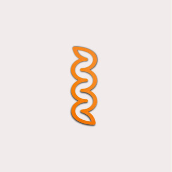 Mini Helix 3D printed bookmark - The Completist. - Mandarin