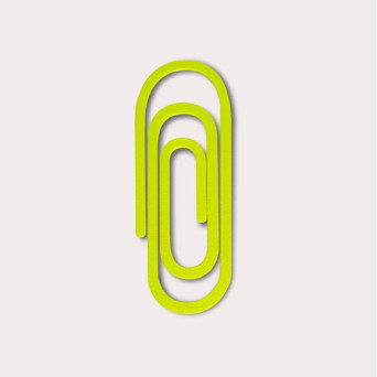 Paperclip 3D printed bookmark - The Completist. - Chartreuse