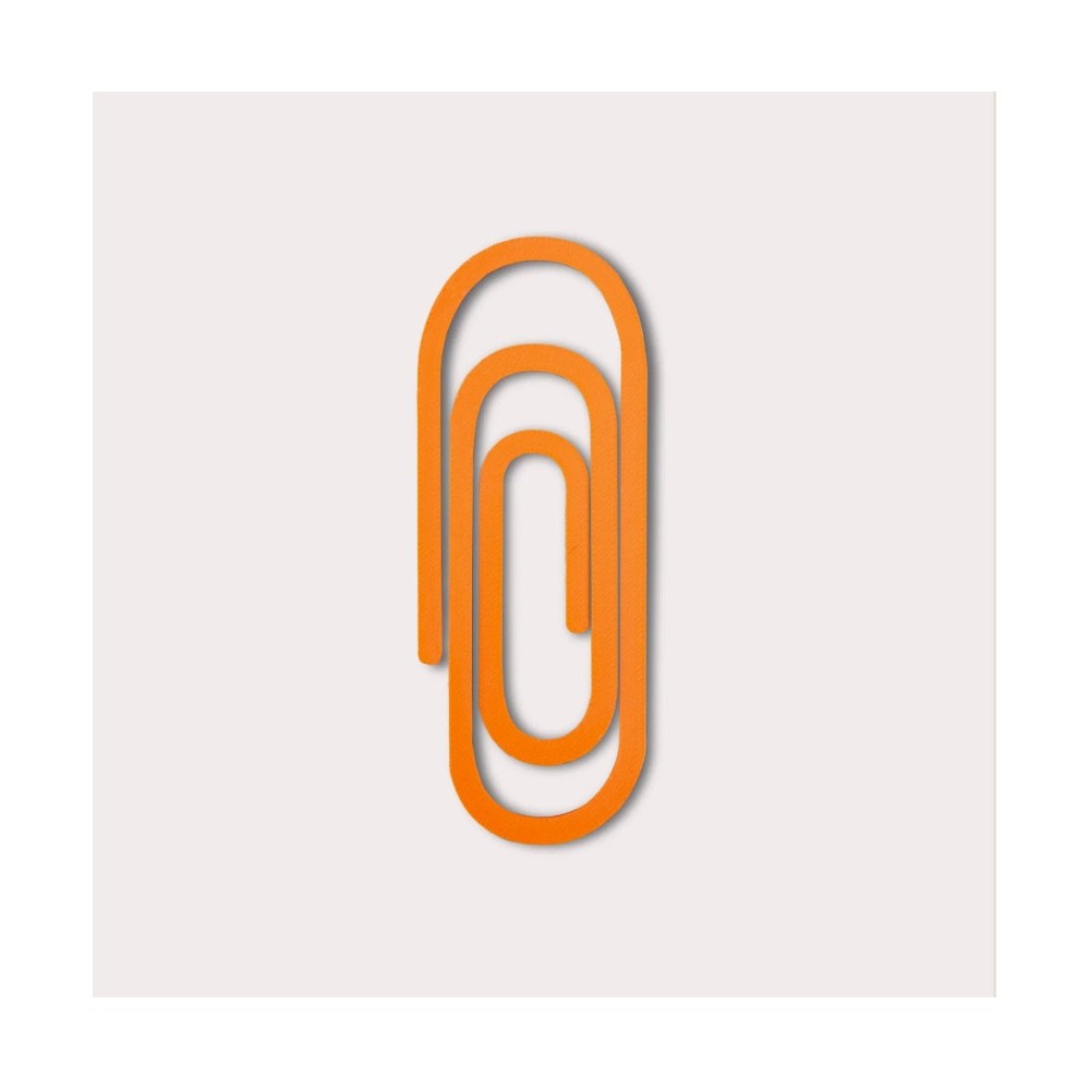 Paperclip 3D printed bookmark - The Completist. - Mandarin