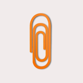 Paperclip 3D printed bookmark - The Completist. - Mandarin