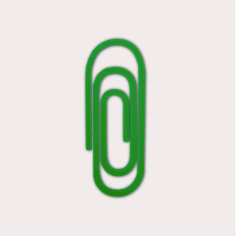 Paperclip 3D printed bookmark - The Completist. - Emerald