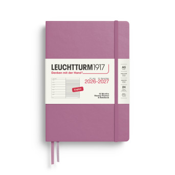 Ruled Weekly Planner & Notebook 2026/2027 A5 - Leuchtturm1917 - Dusty Rose