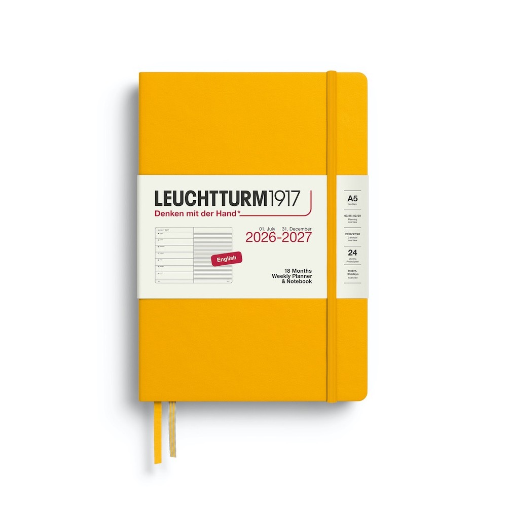 Planer tygodniowy z notatnikiem w linie 2026/2027 A5 - Leuchtturm1917 - Sunflower