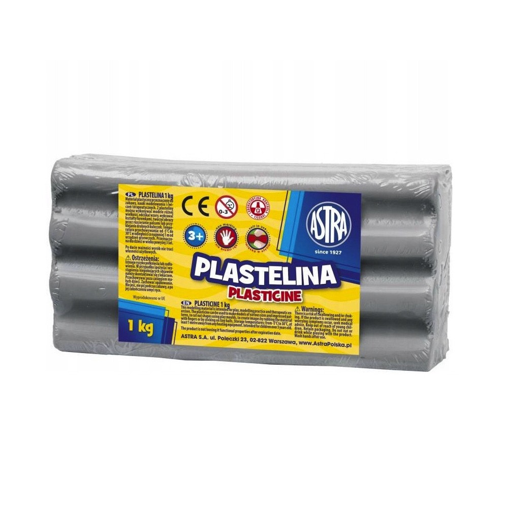 Plastelina szkolna - Astra - szara 1 kg